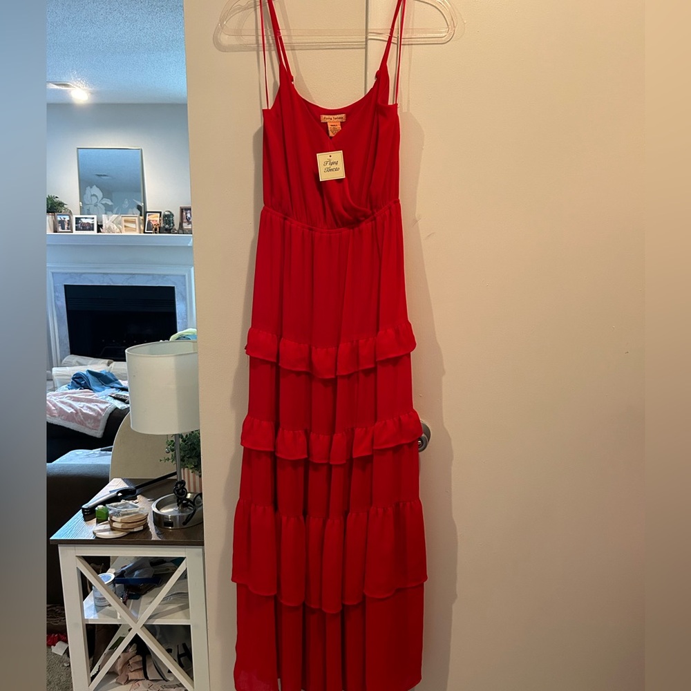 Red maxi dress